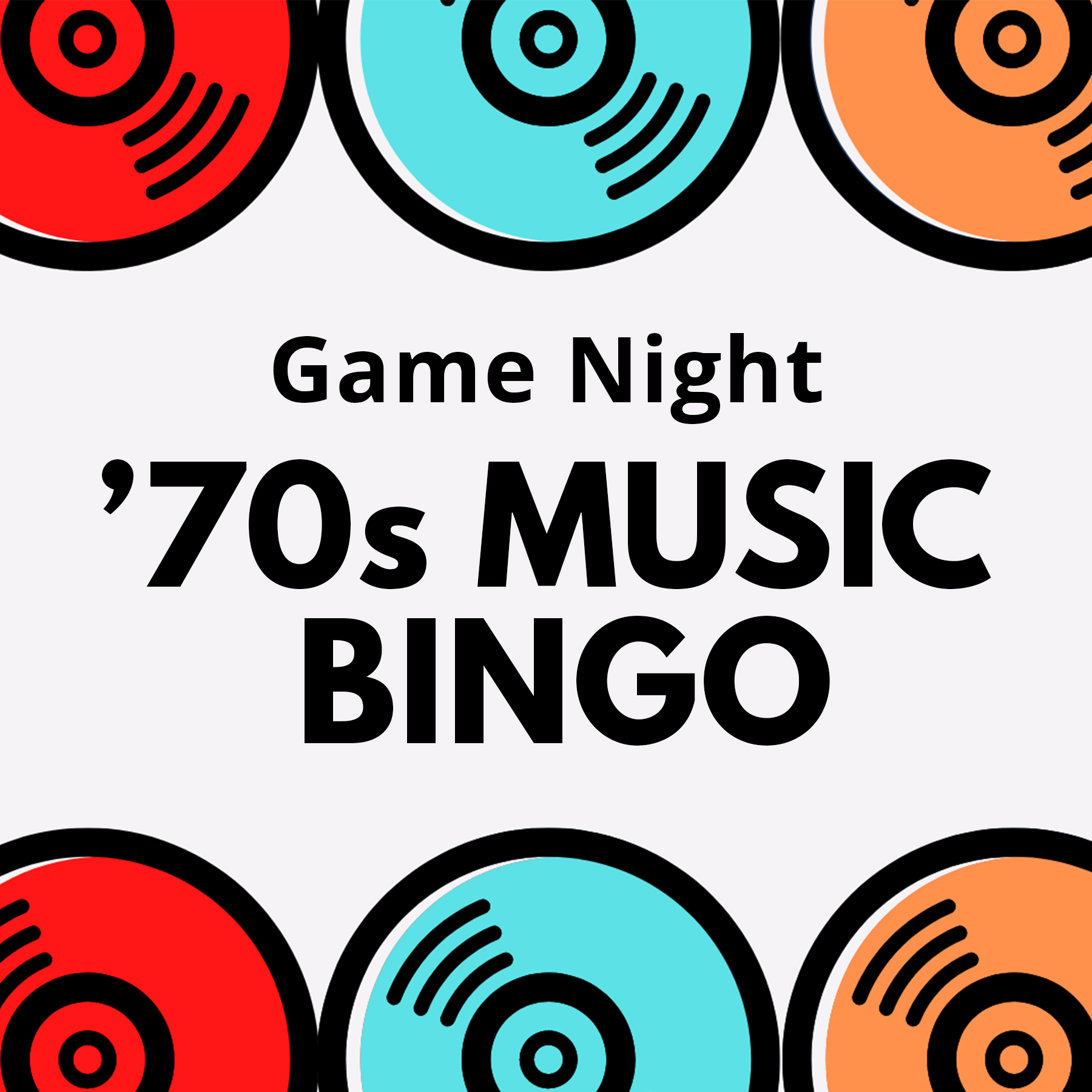 Game Night: 70s Music BINGO